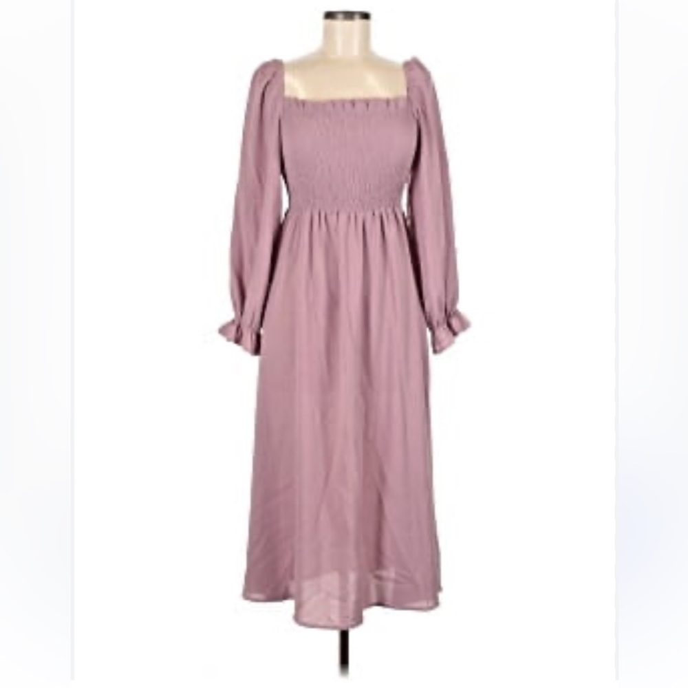 • purple smocked dress •